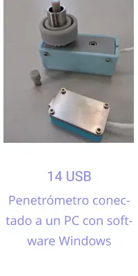 14 USB Penetrómetro conectado a un PC con software Windows